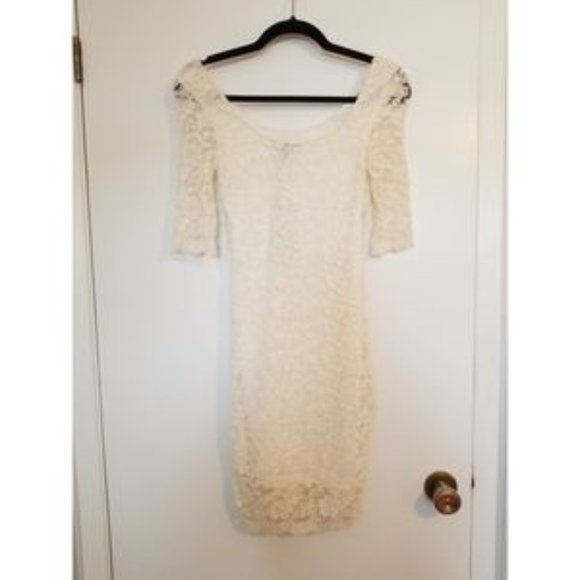 🌸 3/$15 White Lace Bodycon Dress XS - Picture 4 of 5